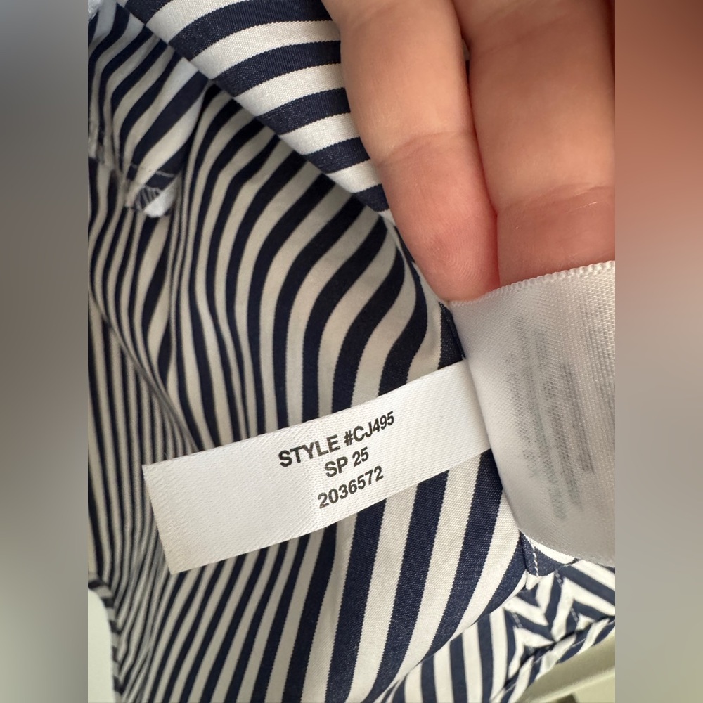 NWT! | J. Crew Delilah dress in striped 100% cotton poplin navy blue & white XXS - Picture 13 of 16